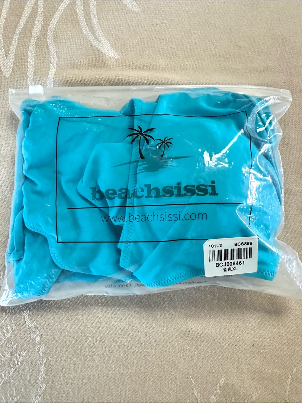 Beachsissi Aqua Blue High Waist Bikini Set NWT XL - Picture 7 of 7
